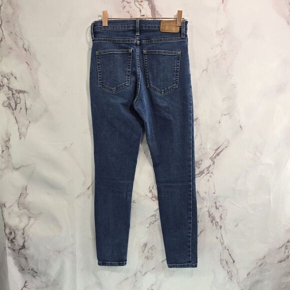 Everlane Jean Women 25 Ankle High Rise Skinny Denim Crop Medium Dark Wash - Picture 1 of 10